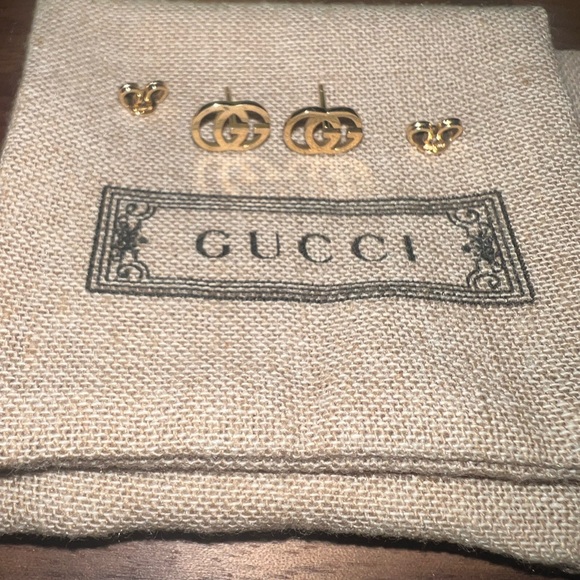 Gucci 18 Yellow Gold GG Logo Earrings - Picture 4 of 10